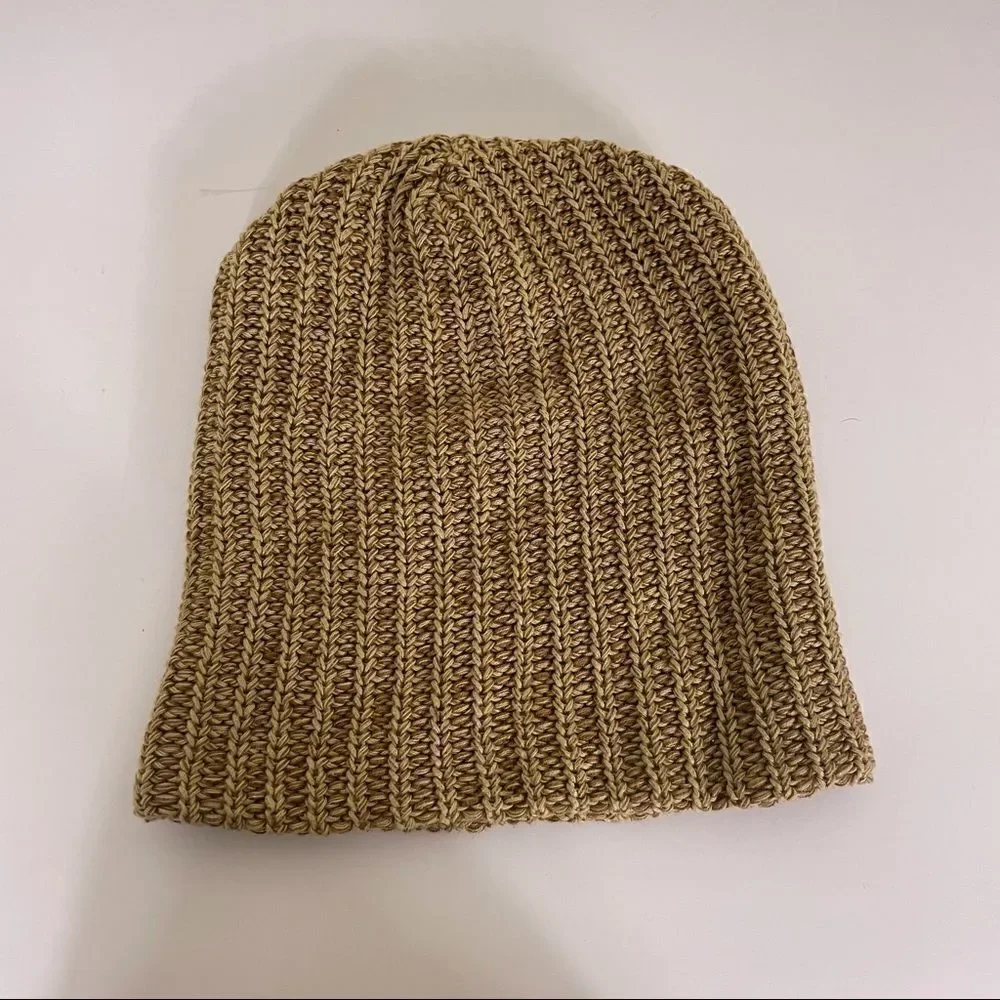 Love‎ Your Melon Gold Ribbed Winter Beanie Hat